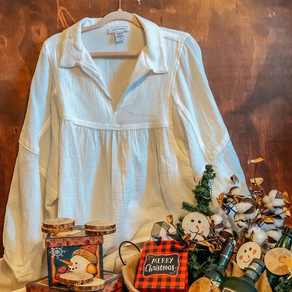Babydoll Cotton Gauze Top